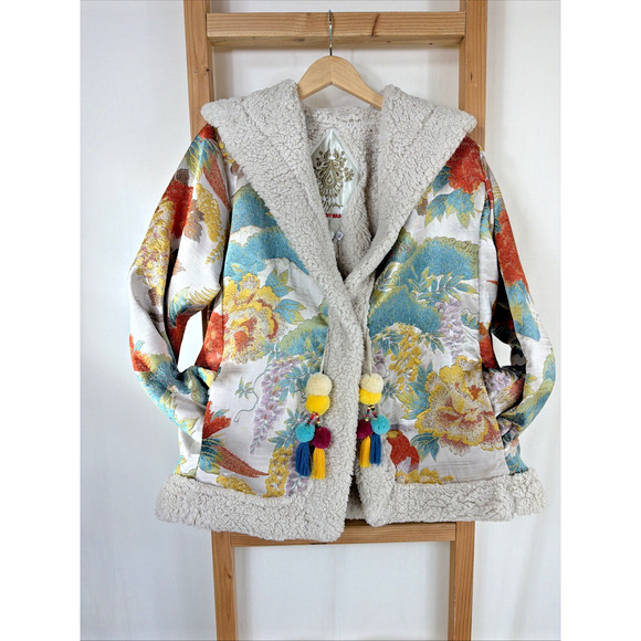 NWT Johnny Was Multicolor Faux Sherpa Lined Jacket #1224 Size LARGE - Picture 2 of 5